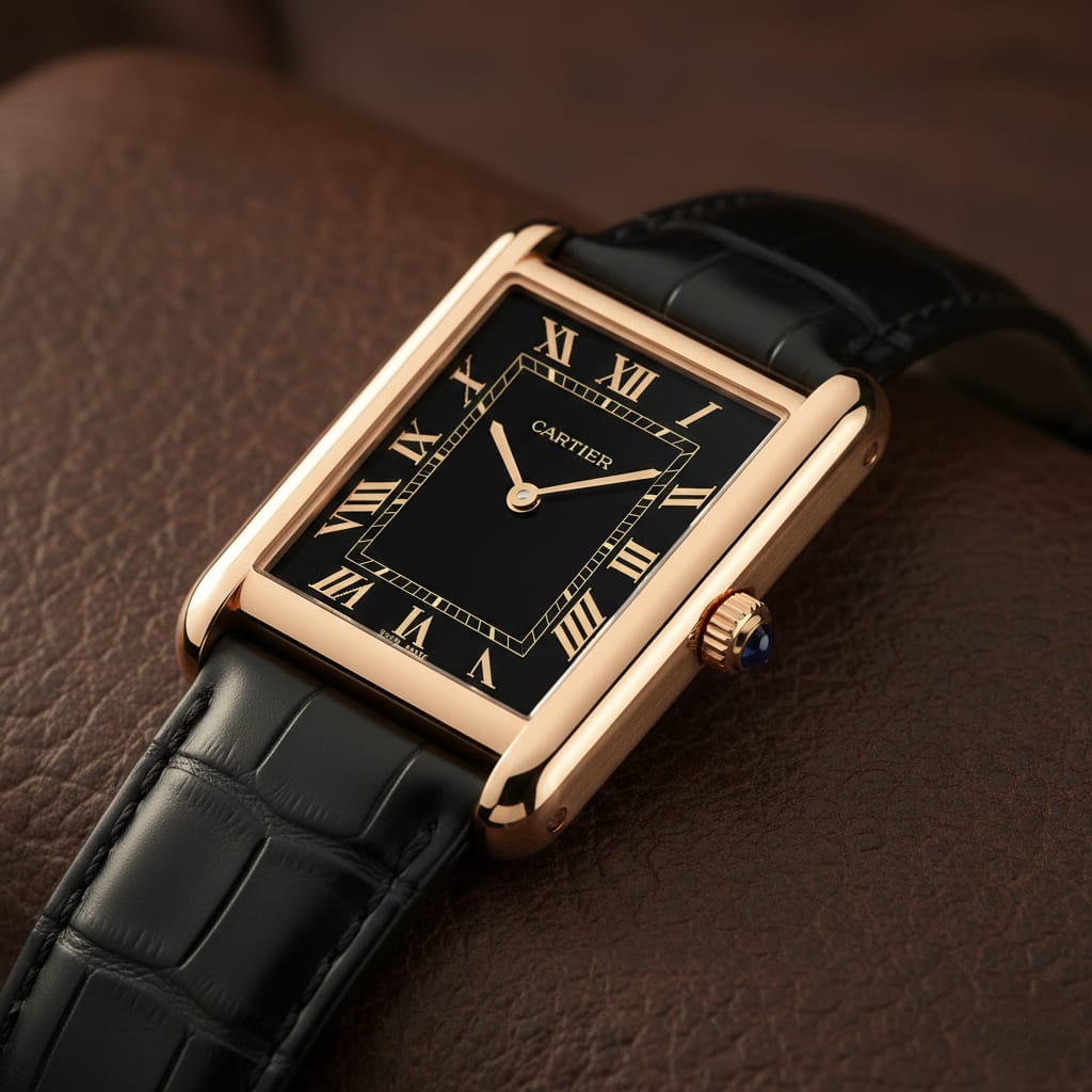 black dial | Cartier Tank Louis