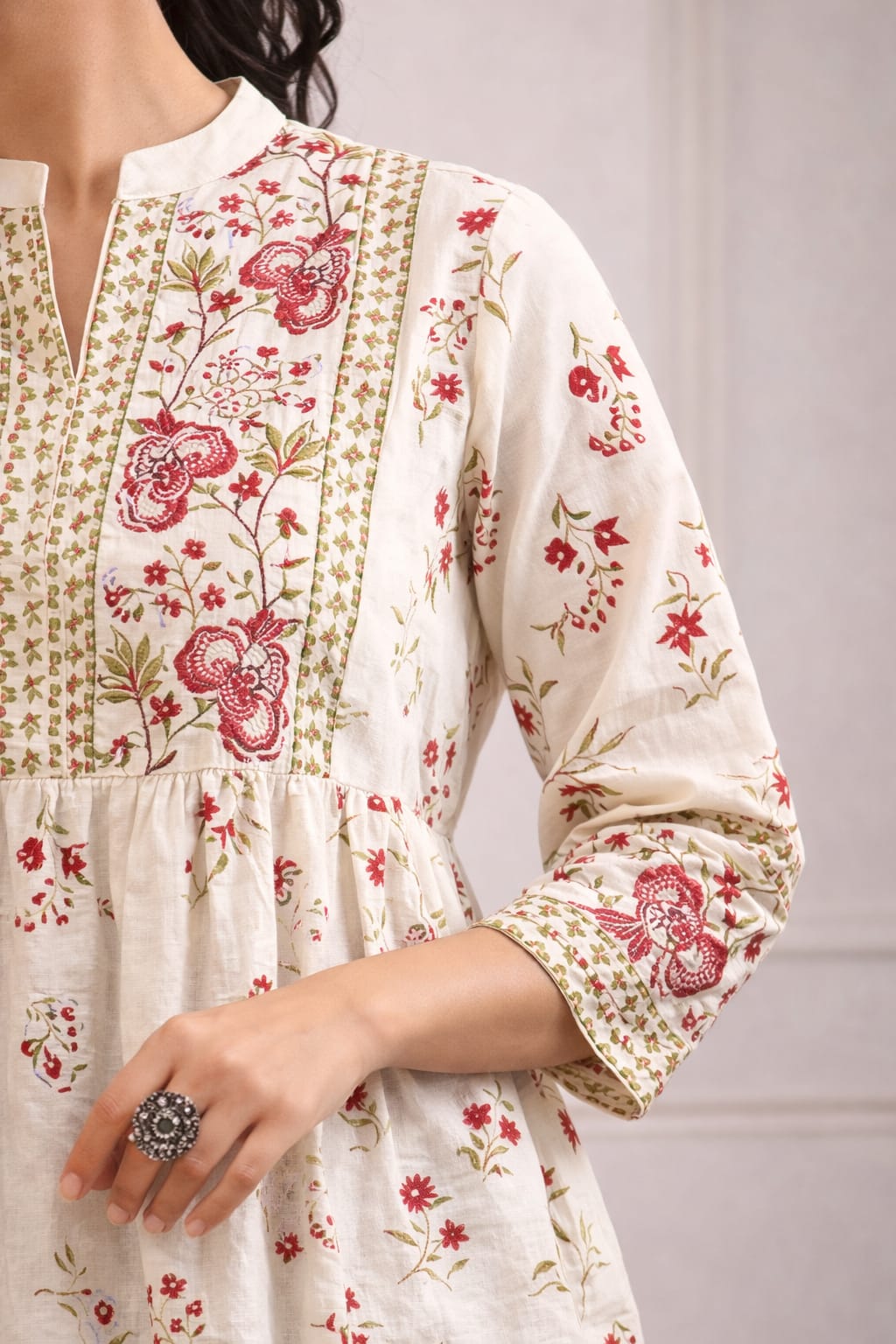 Floral Peplum Kurti – Elegant Everyday Wear