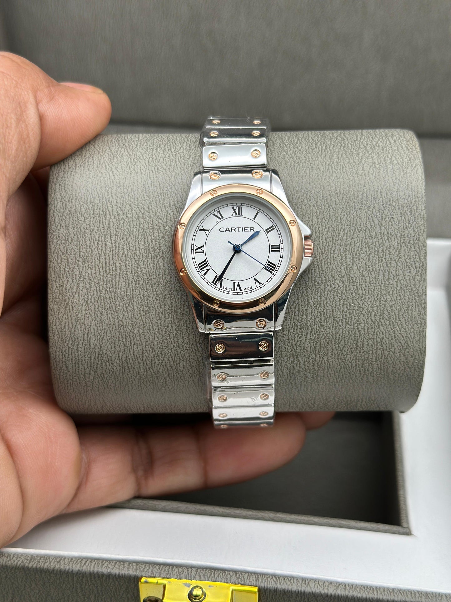 Cartier Santos Silver Ladies Watch