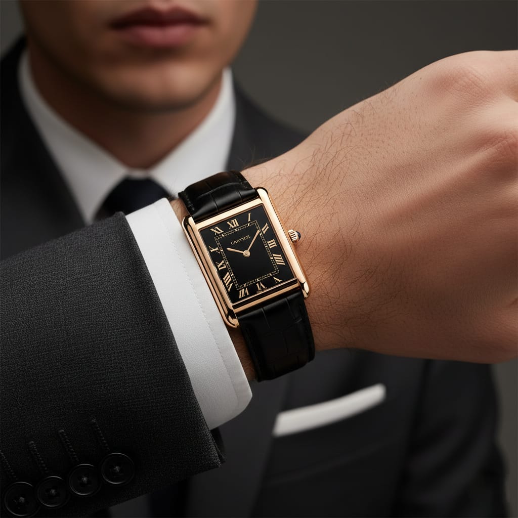 black dial | Cartier Tank Louis