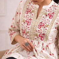 Floral Peplum Kurti – Elegant Everyday Wear