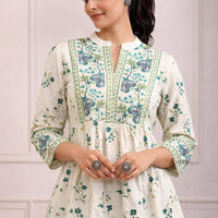 Floral Peplum Kurti – Elegant Everyday Wear